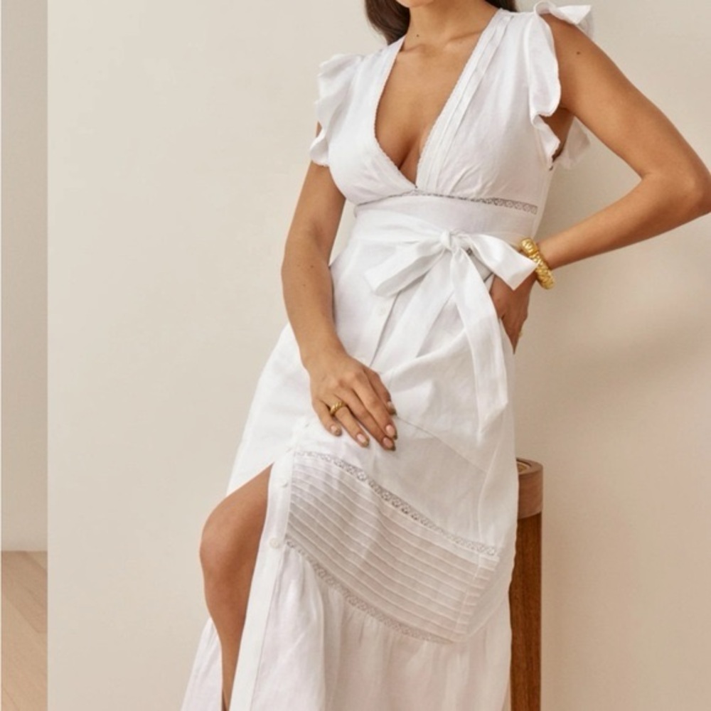 Reformation Lili Linen Midi Dress